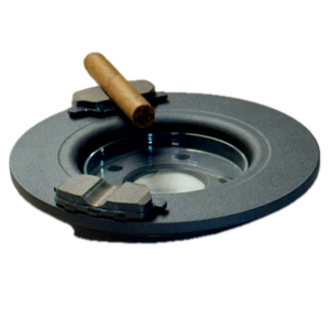 Industrial Back Brake Rotor Cigar Ashtray - Crinkle Black